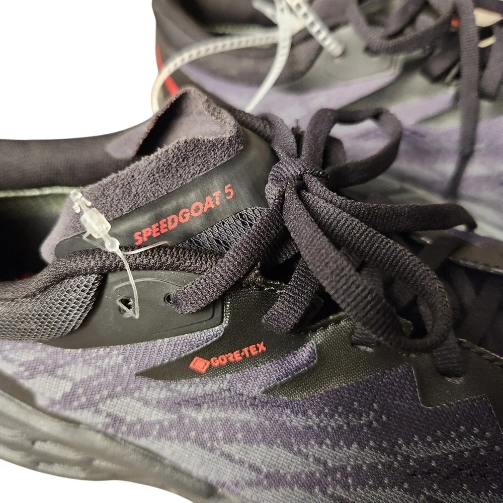 Hoka Speedgoat 5 GTX Mens 10 Black Purple Gore-Tex Trail Running‎ Shoes 1127912